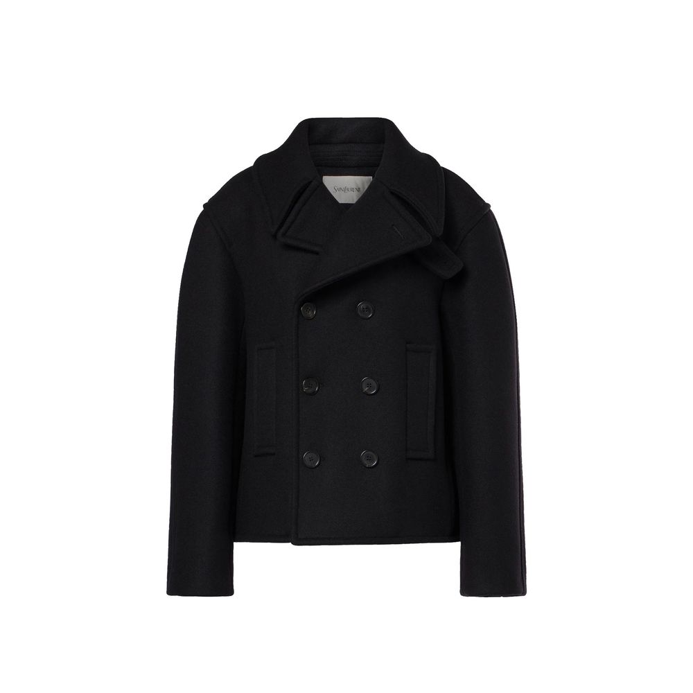 Saint Laurent Oversized Virgin Wool Peacoat