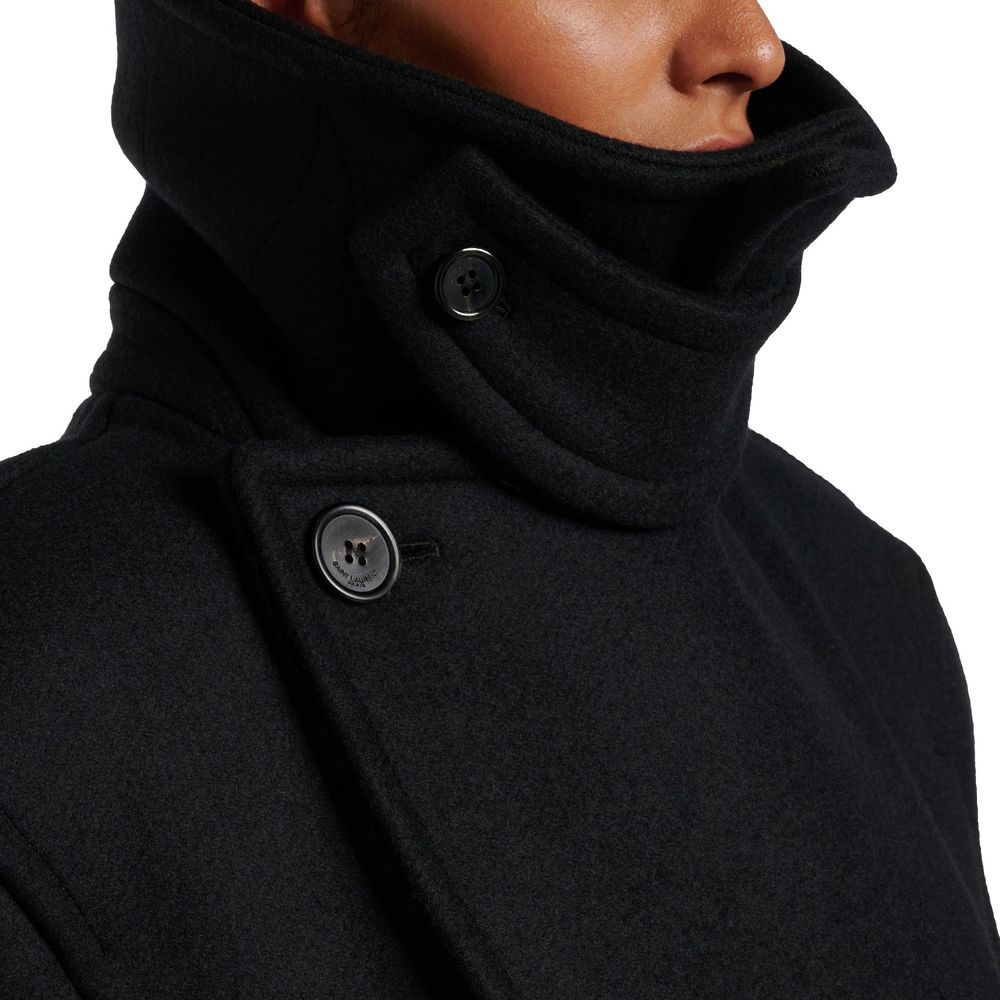 Saint Laurent Oversized Virgin Wool Peacoat