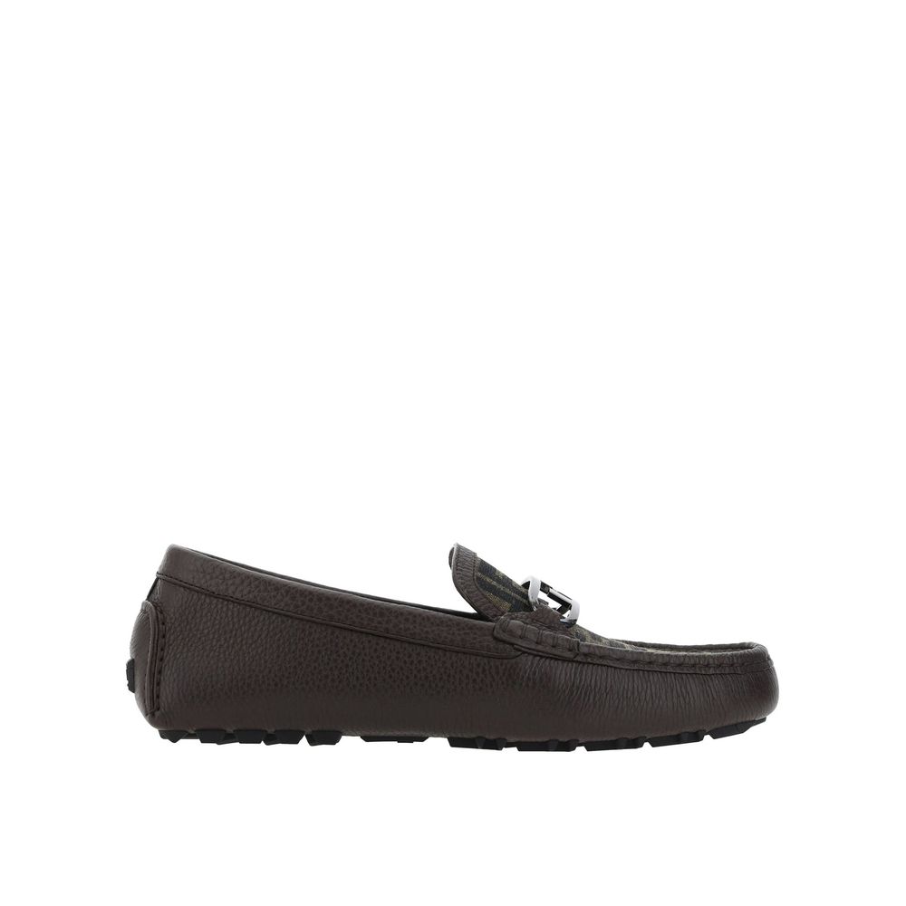 Fendi Leather Monogram Loafers