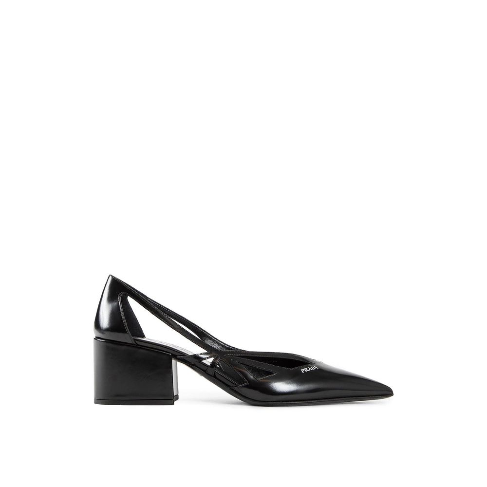 Prada Brushed Leather Cut-Out Pumps