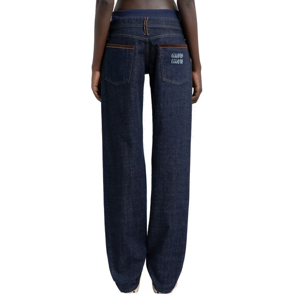 Miu Miu Piped-Trim Denim Jeans