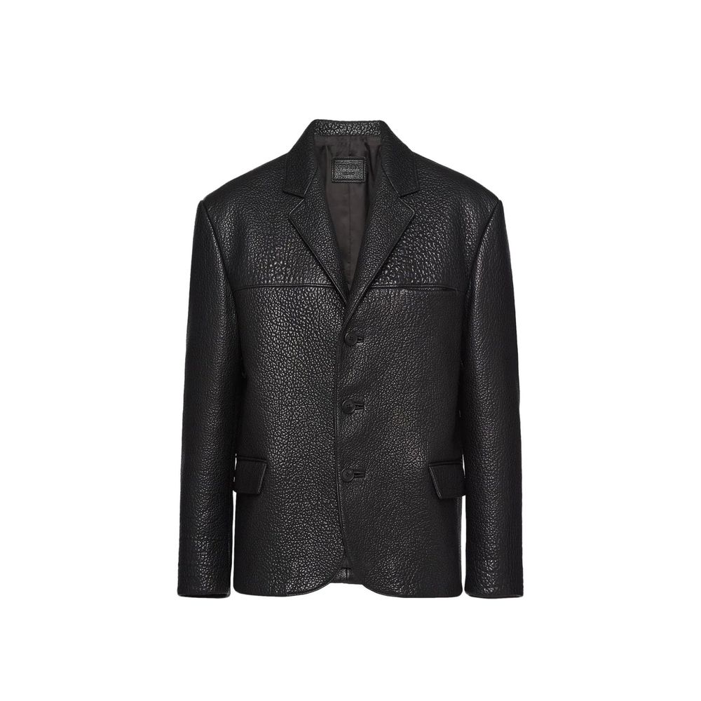Prada Single-Breasted Leather Jacket