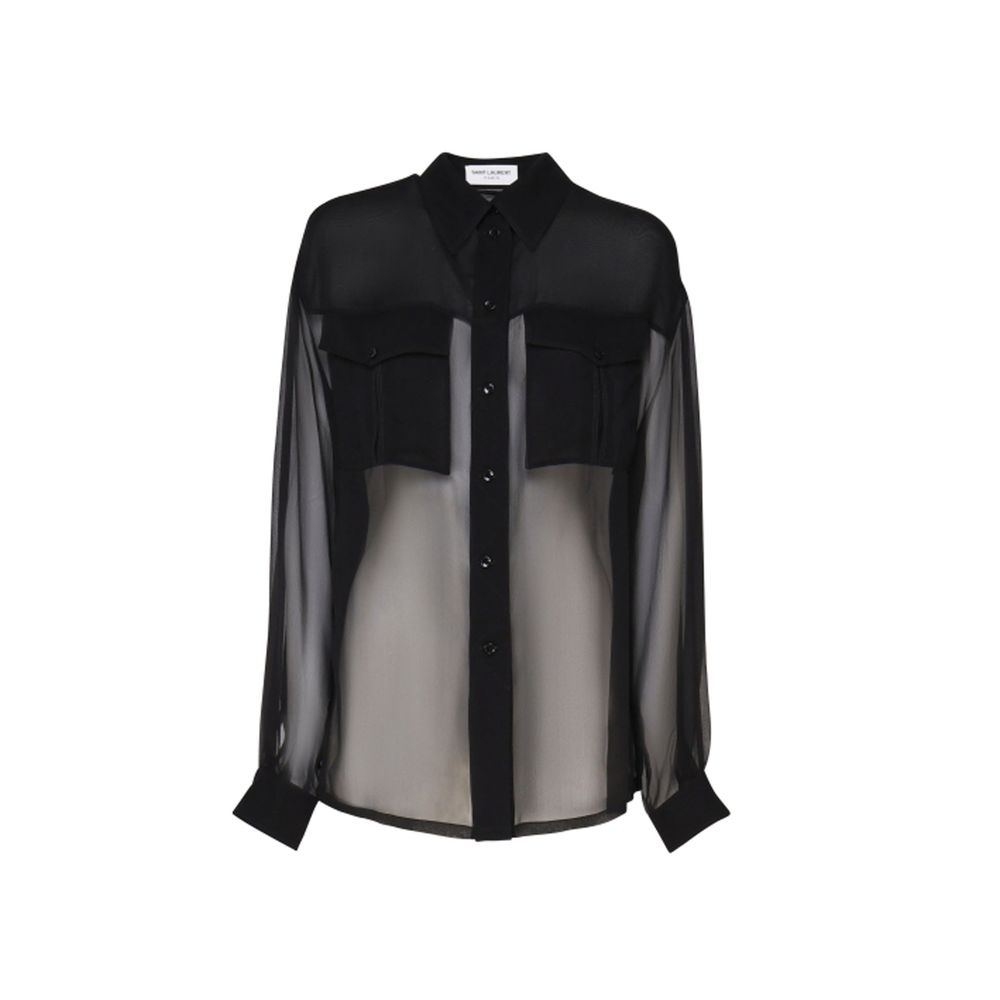 Saint Laurent Silk Crepe Muslin Shirt