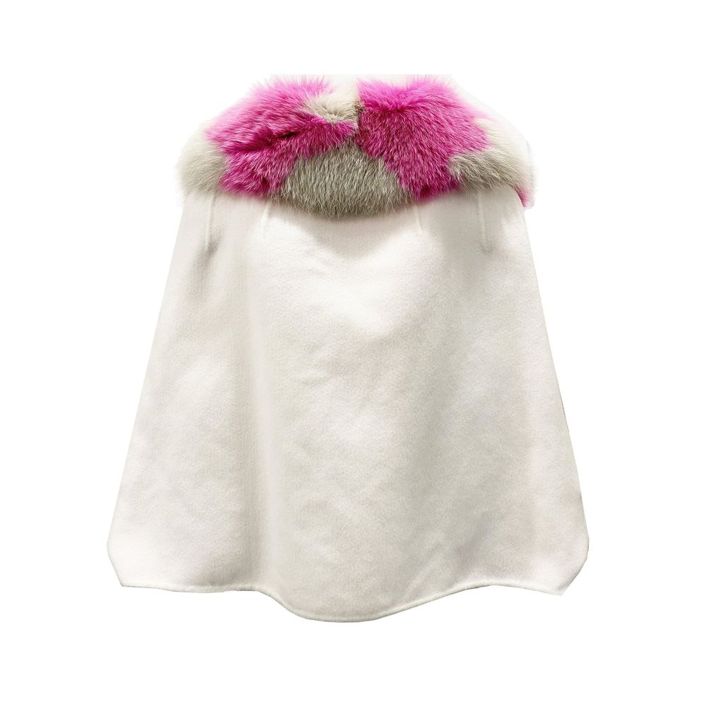 Fendi Fur Collar Cashmere Cape Jacket