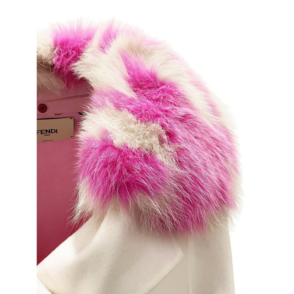 Fendi Fur Collar Cashmere Cape Jacket
