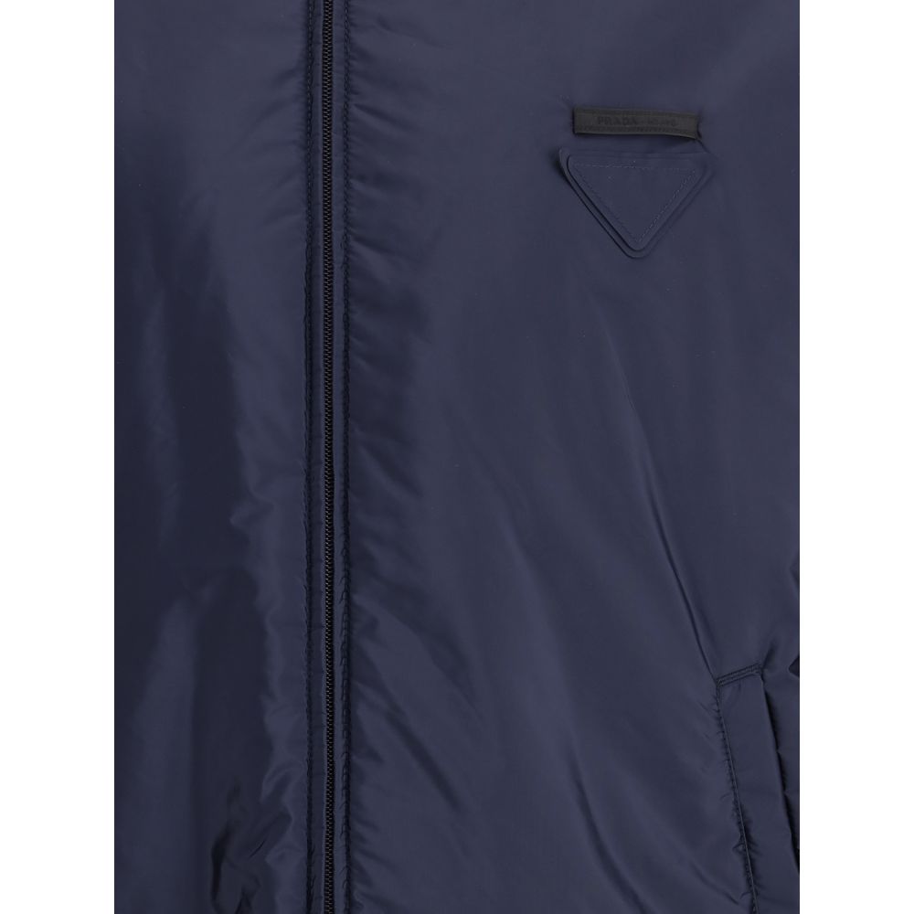 Prada Blue Polyester Full-Length Jacket