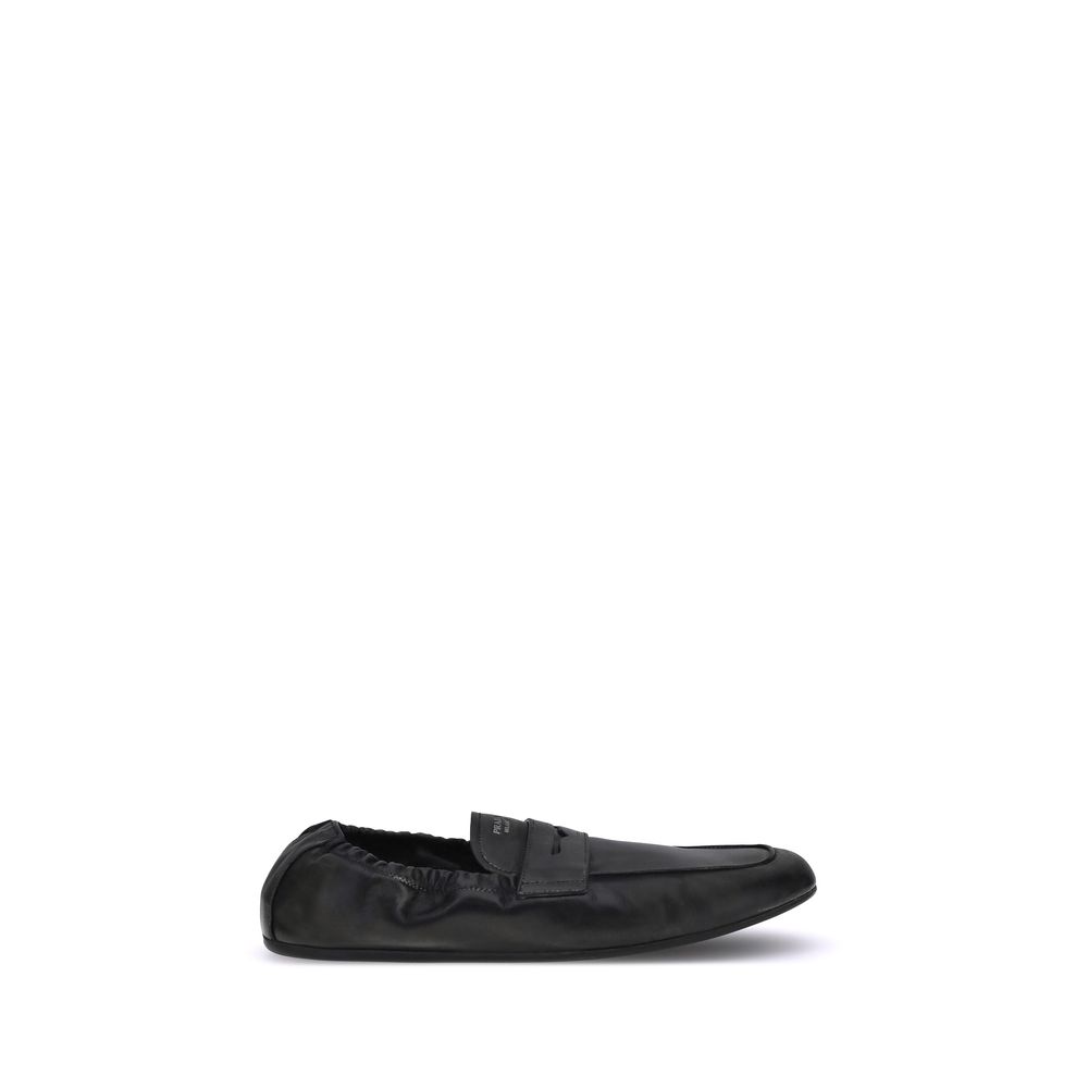 Prada Antiqued leather Shuffle Loafers