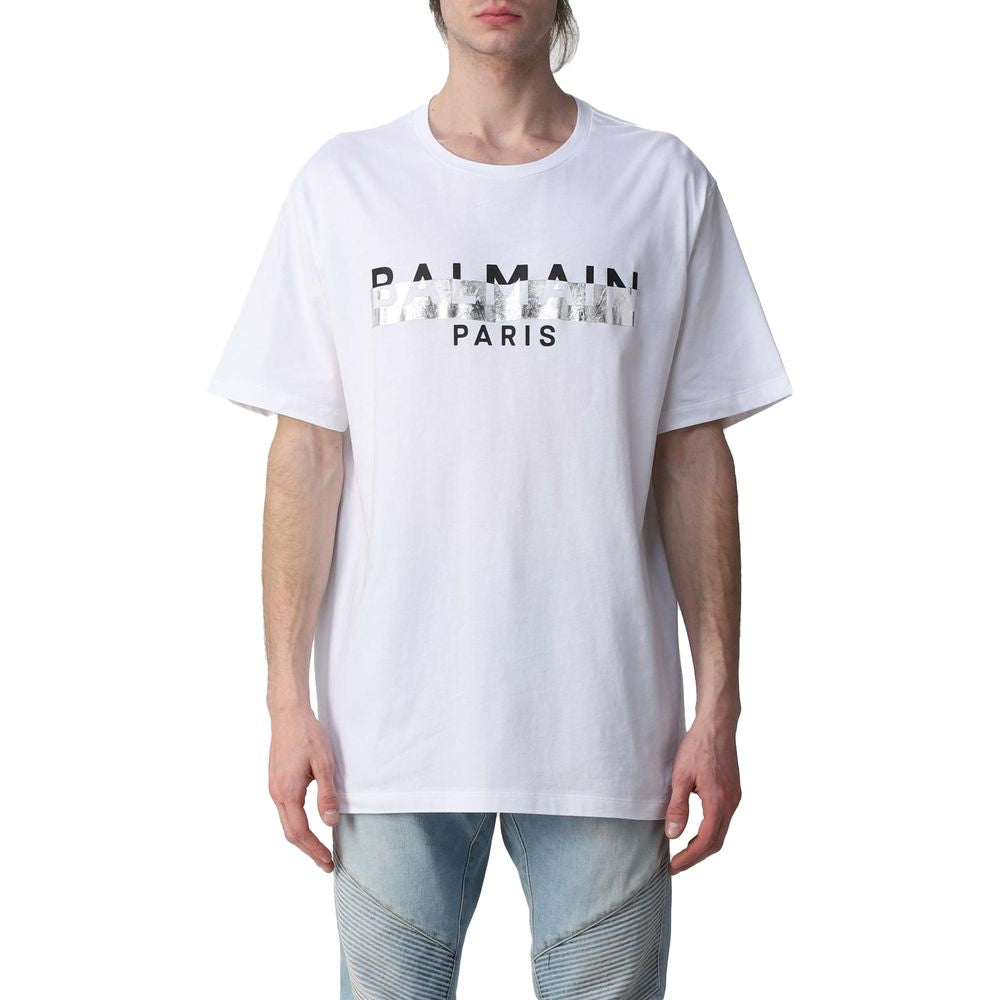 Balmain White Cotton T-Shirt