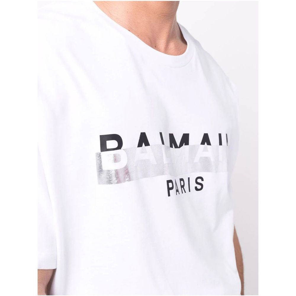 Balmain White Cotton T-Shirt