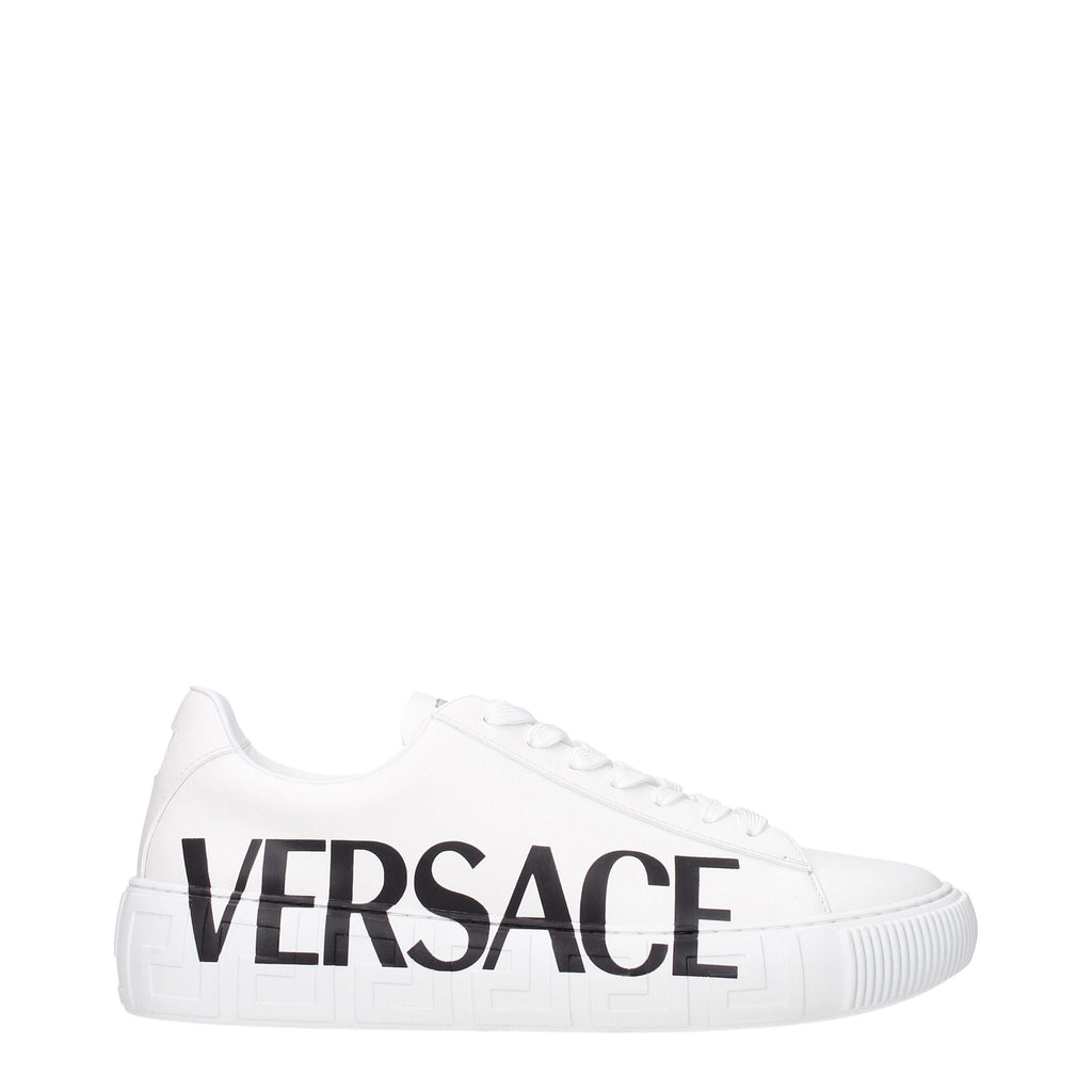 Versace White Leather Low Tops