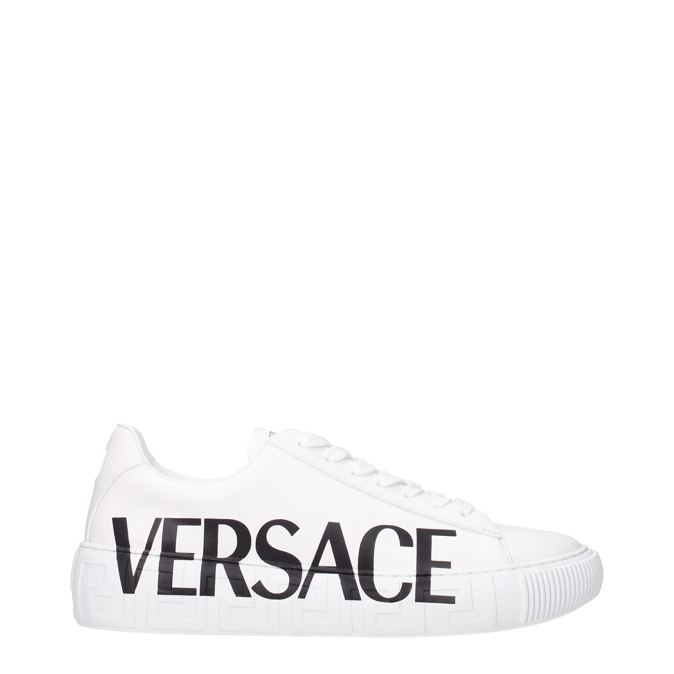 Versace White Leather Low Tops