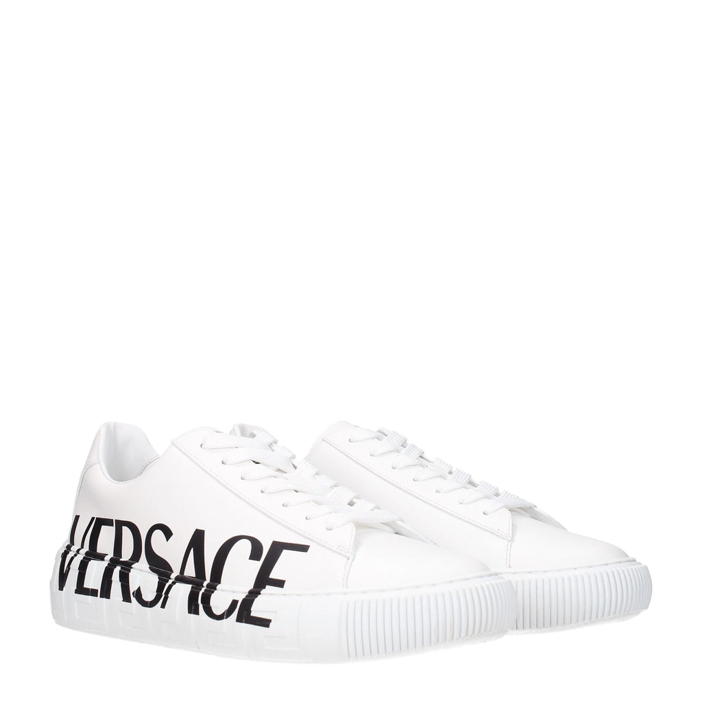 Versace White Leather Low Tops