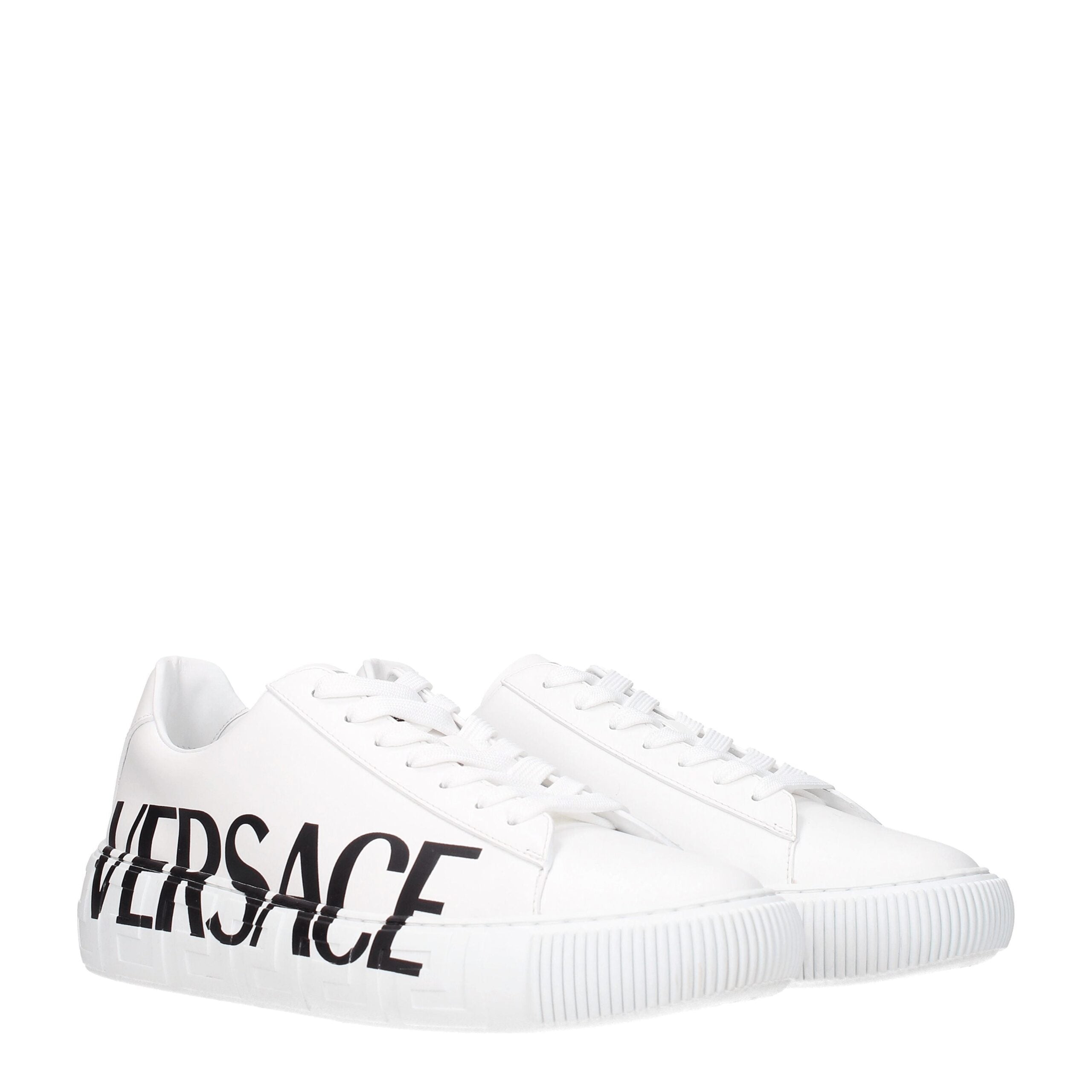 Versace White Leather Low Tops