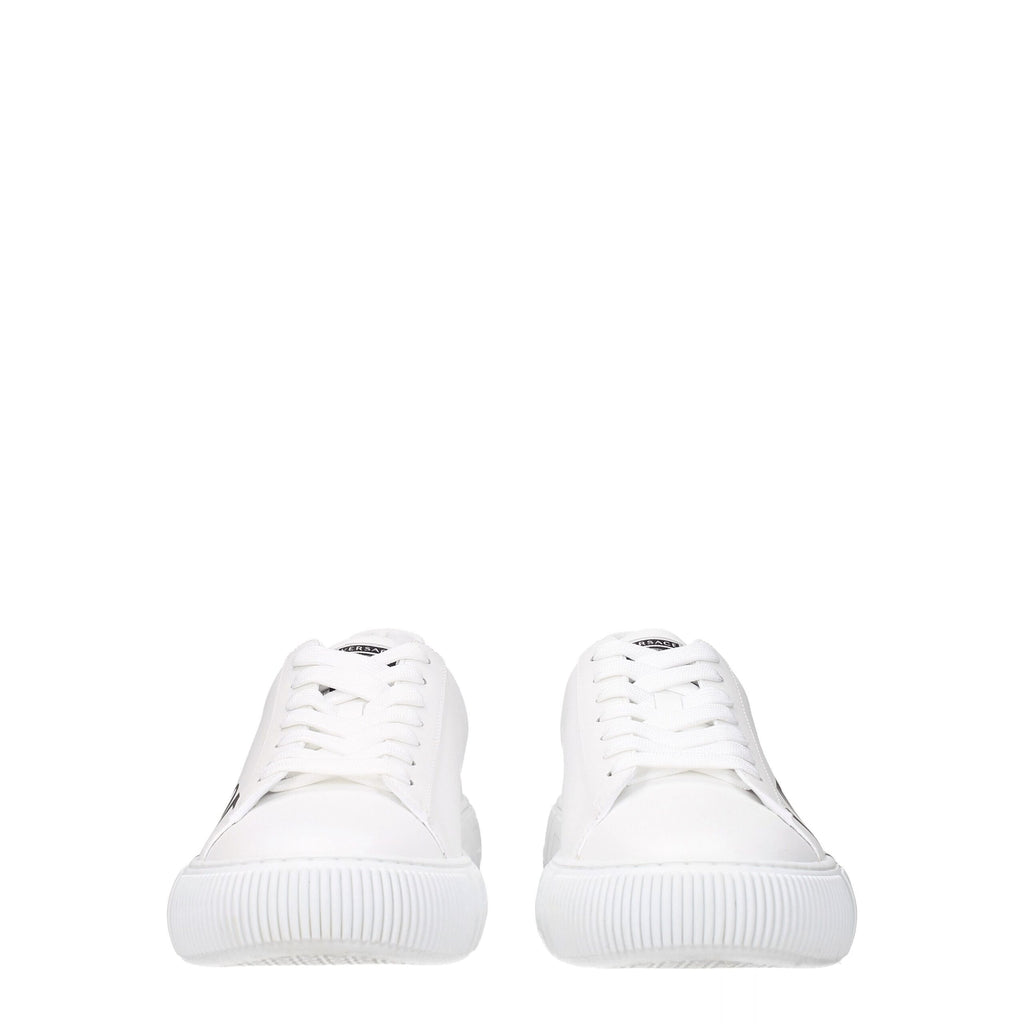 Versace White Leather Low Tops