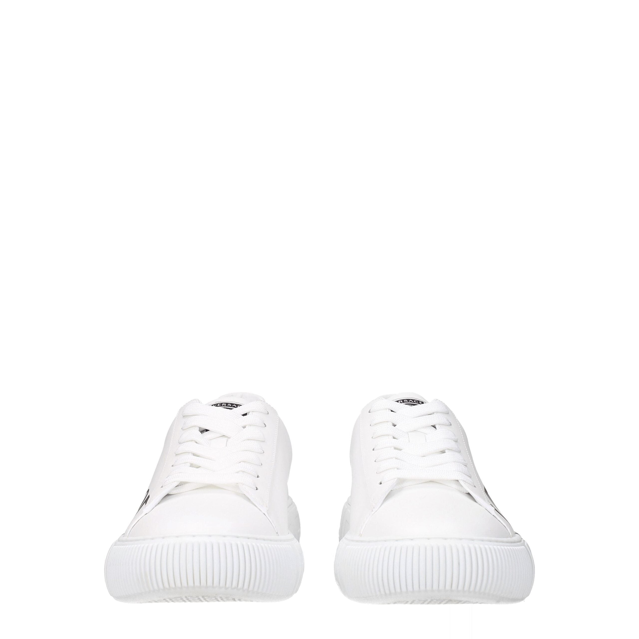Versace White Leather Low Tops
