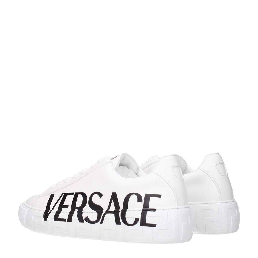 Versace White Leather Low Tops
