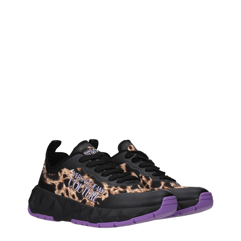 Versace Jeans Black Fabric Chunky Sneakers