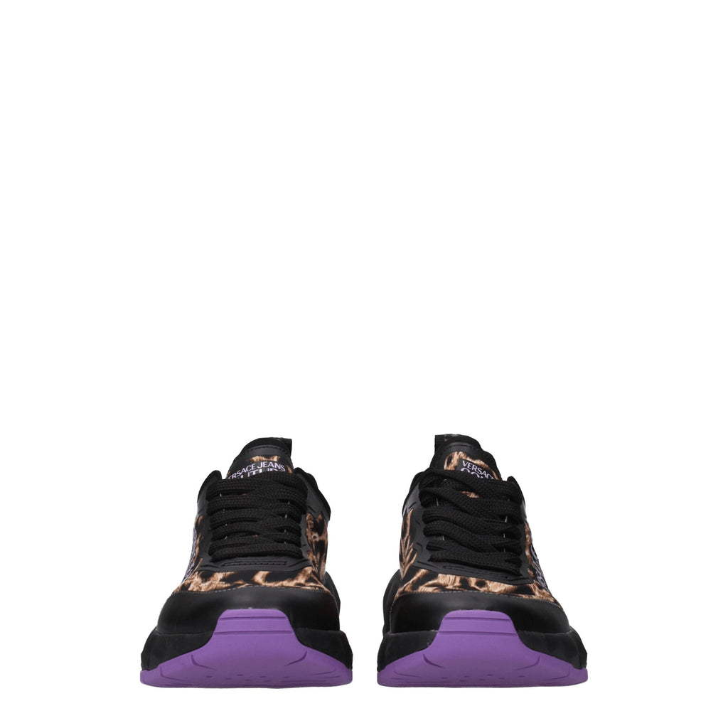 Versace Jeans Black Fabric Chunky Sneakers