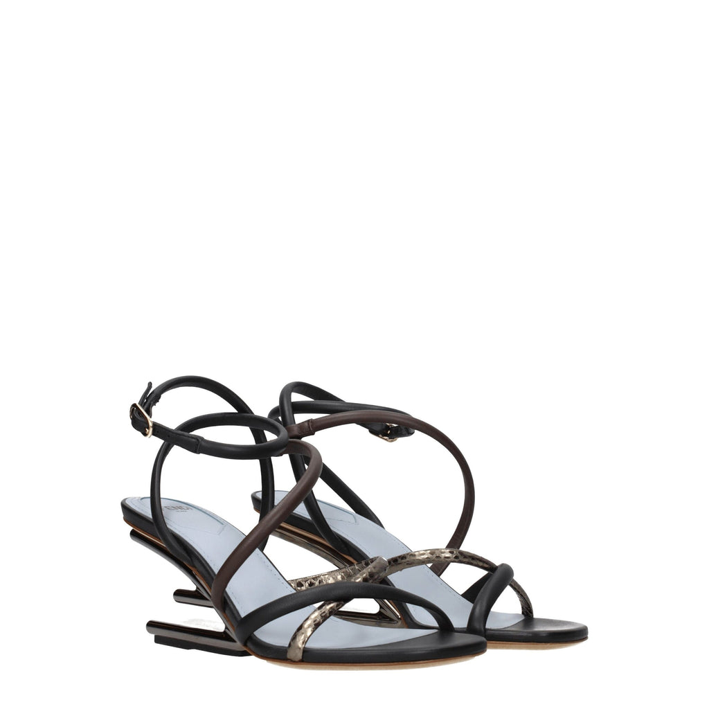 Fendi Multicolor Leather Sandals
