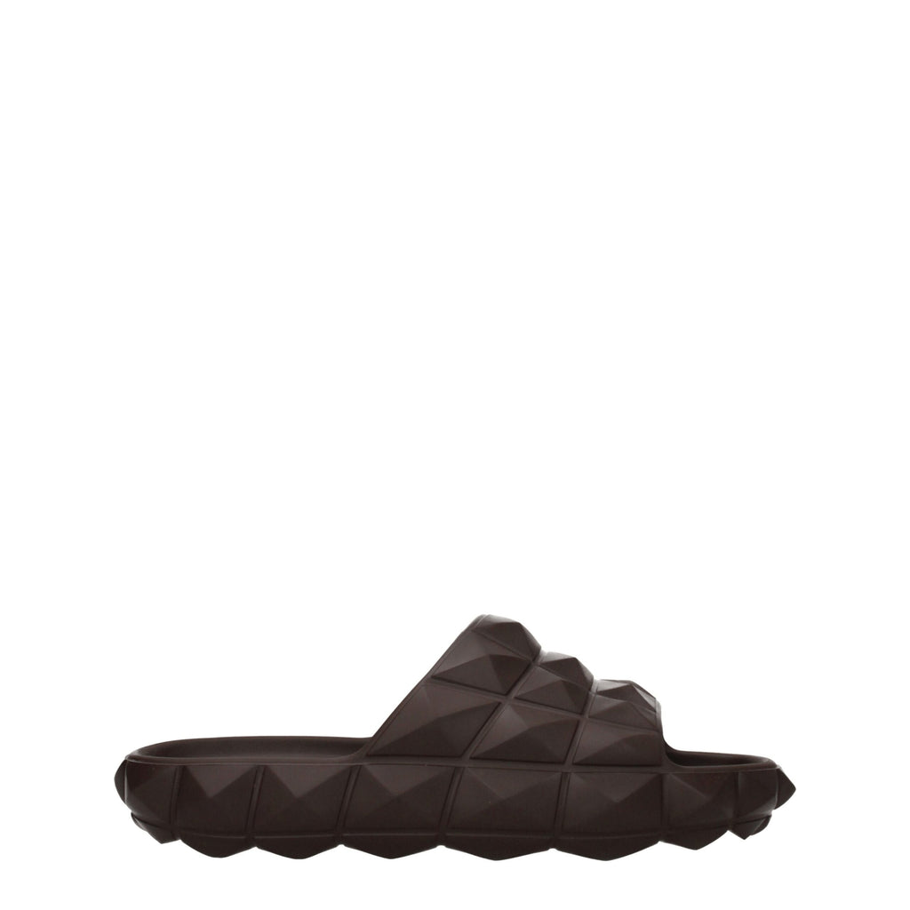 Valentino Garavani Brown Cotton Slippers Sandals