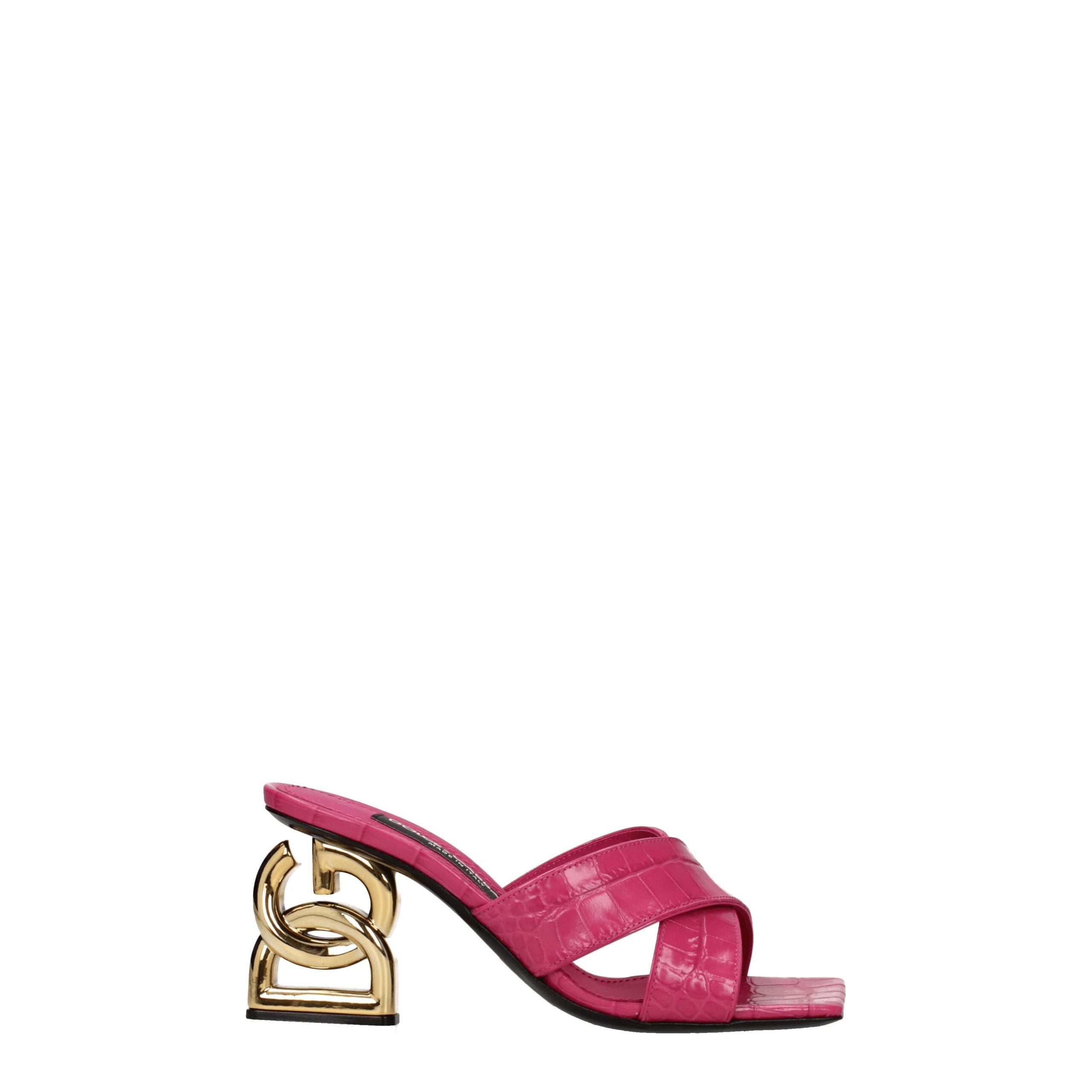 Dolce & Gabbana Pink Leather Platforms