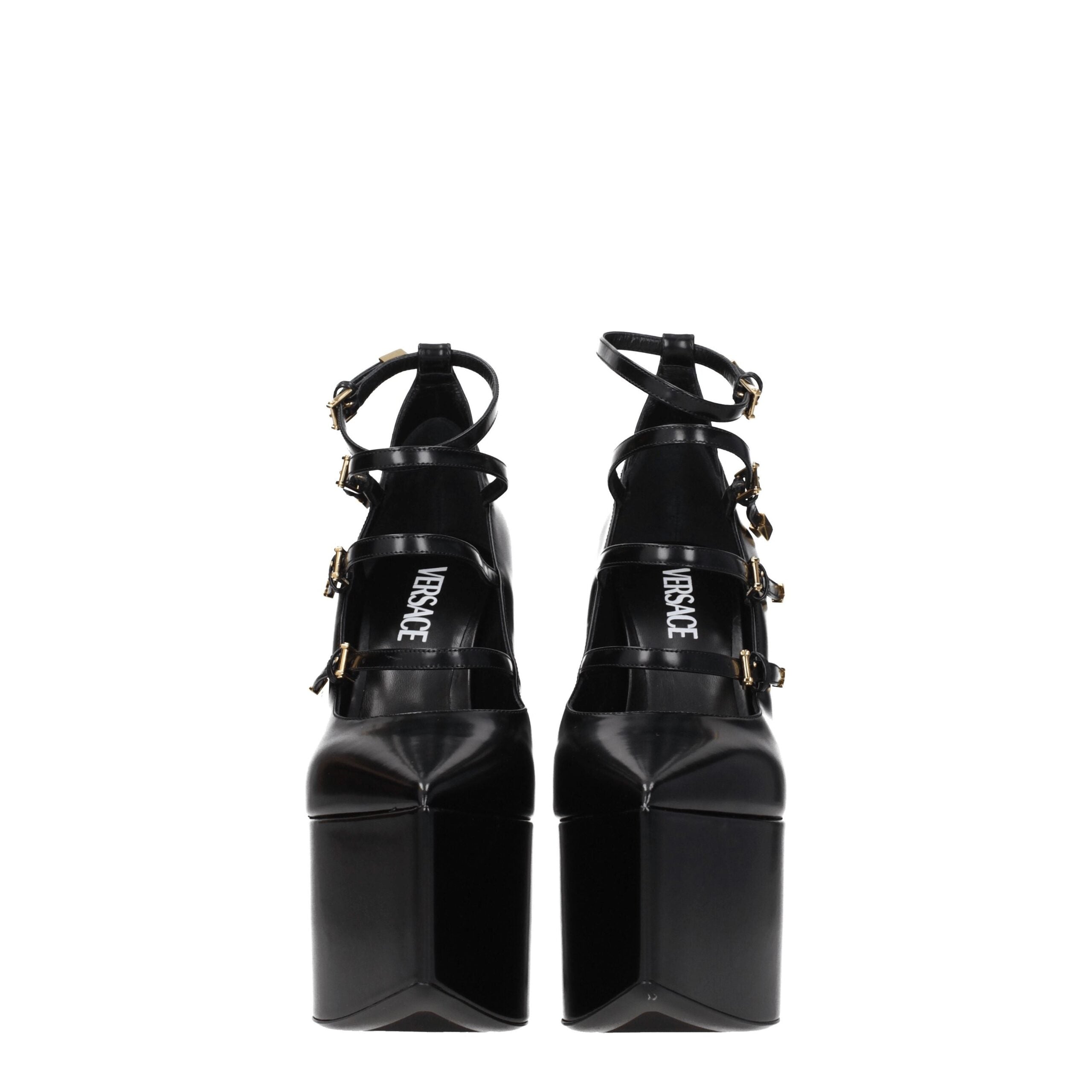 Versace Black Leather Broch