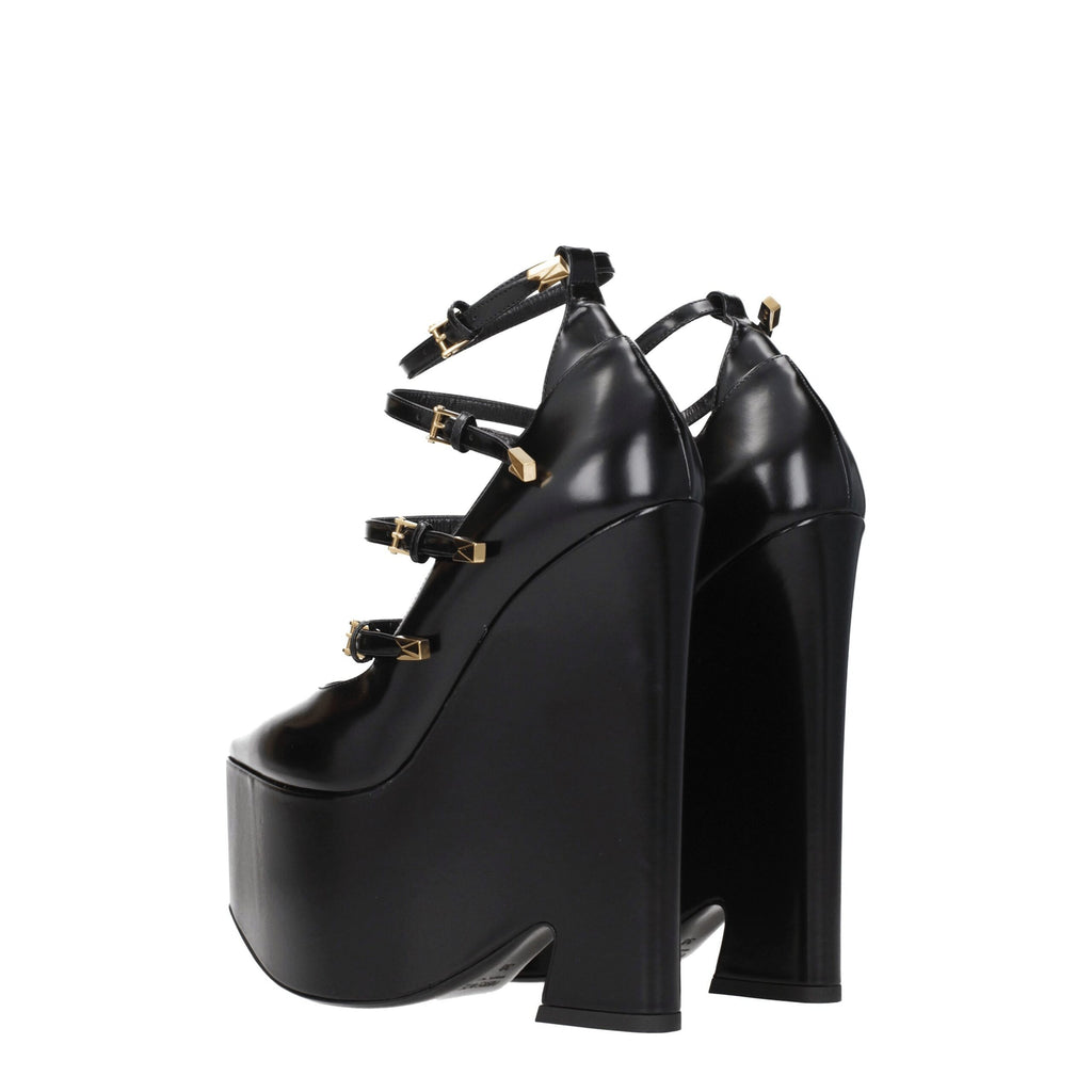 Versace Black Leather Broch