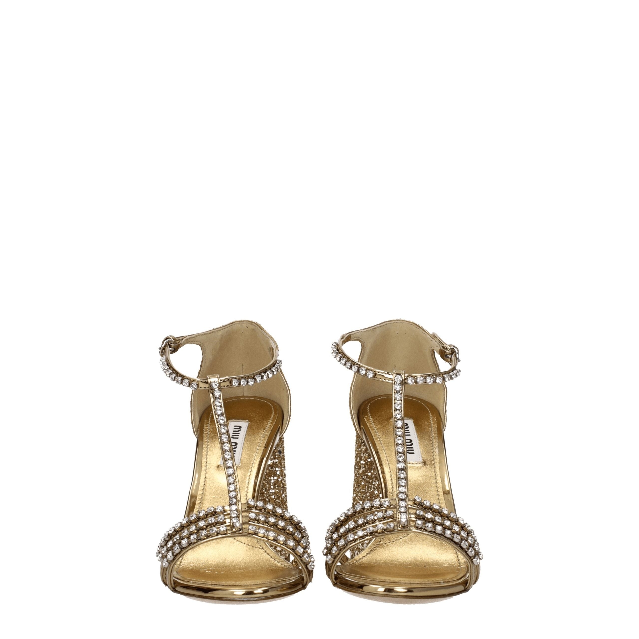 Miu Miu Gold Plastic Platforms