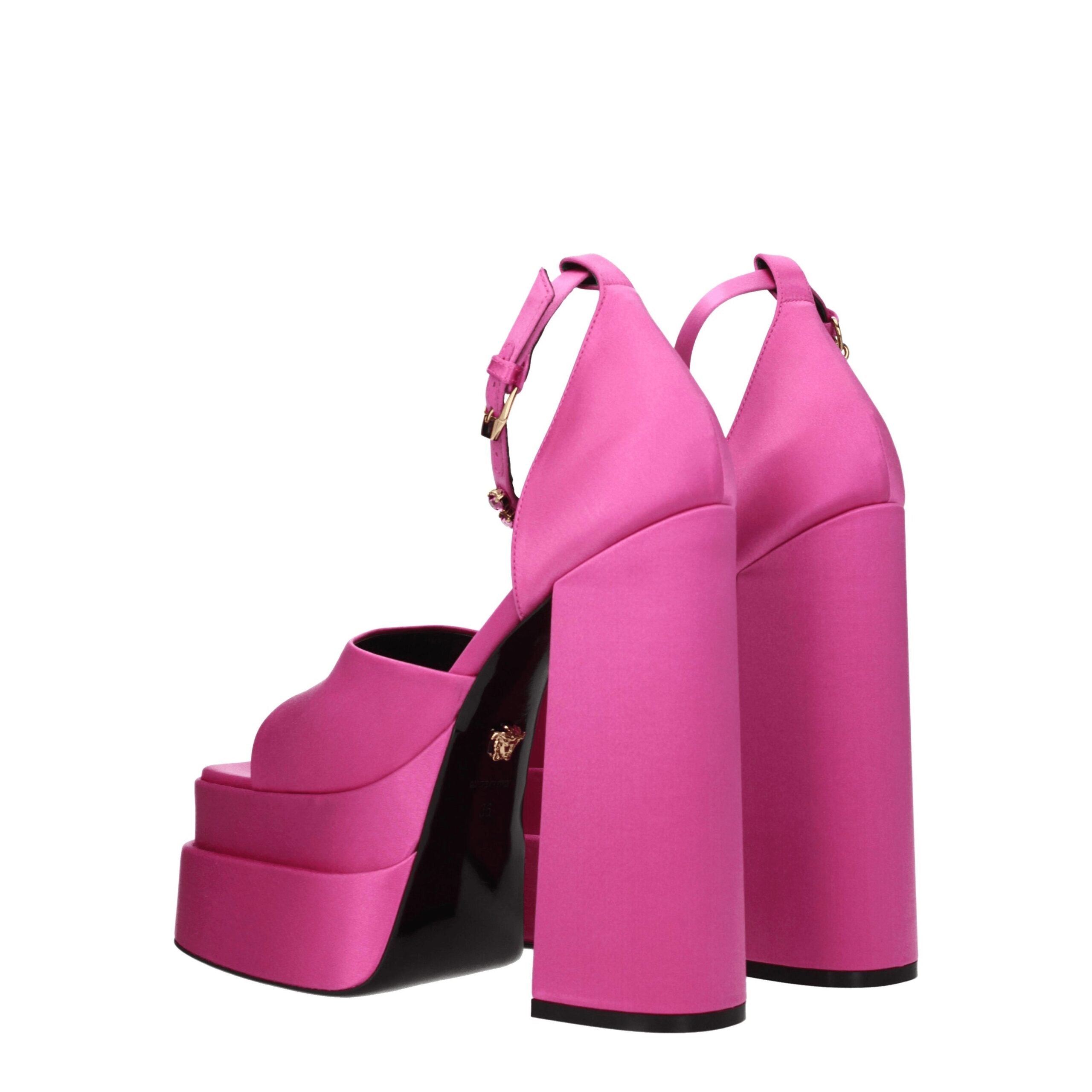 Versace Pink Satin Platforms