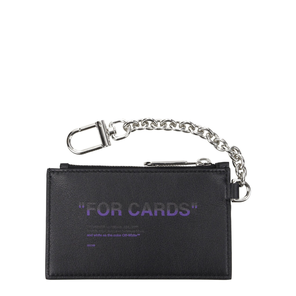 Off-White Black Leather Wallets
