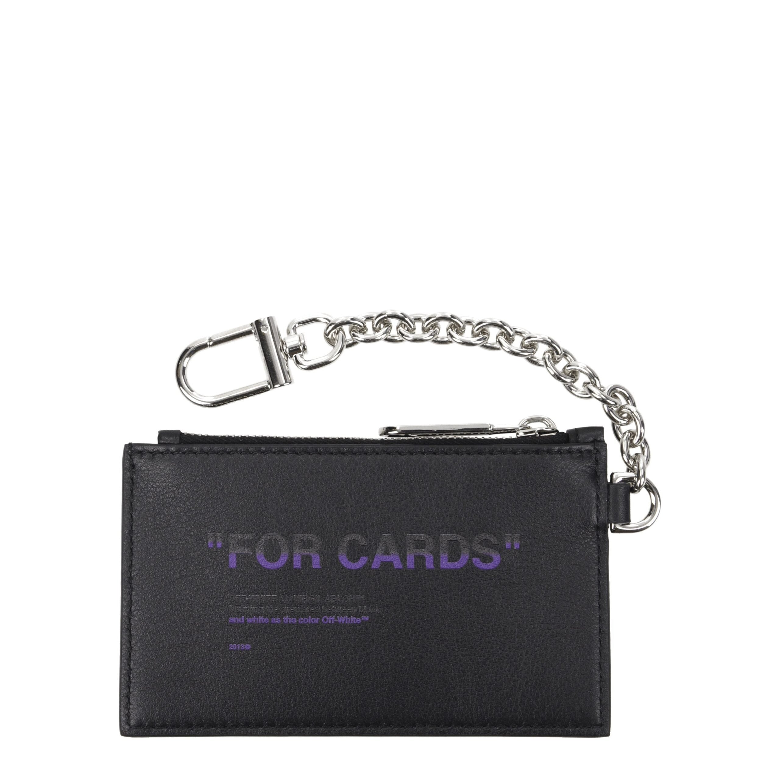 Off-White Black Leather Wallets