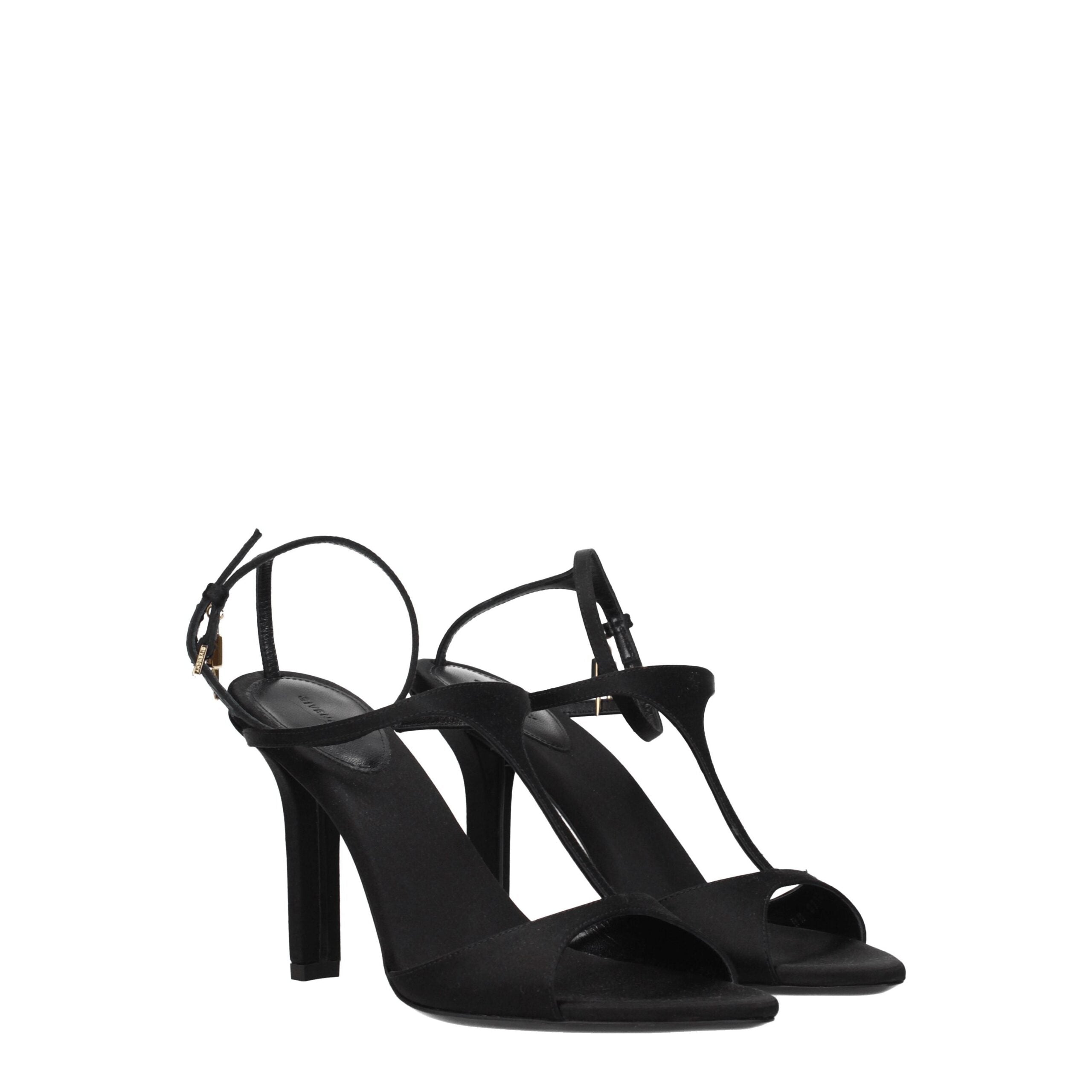Givenchy Black Satin Stiletto Heels Sandals