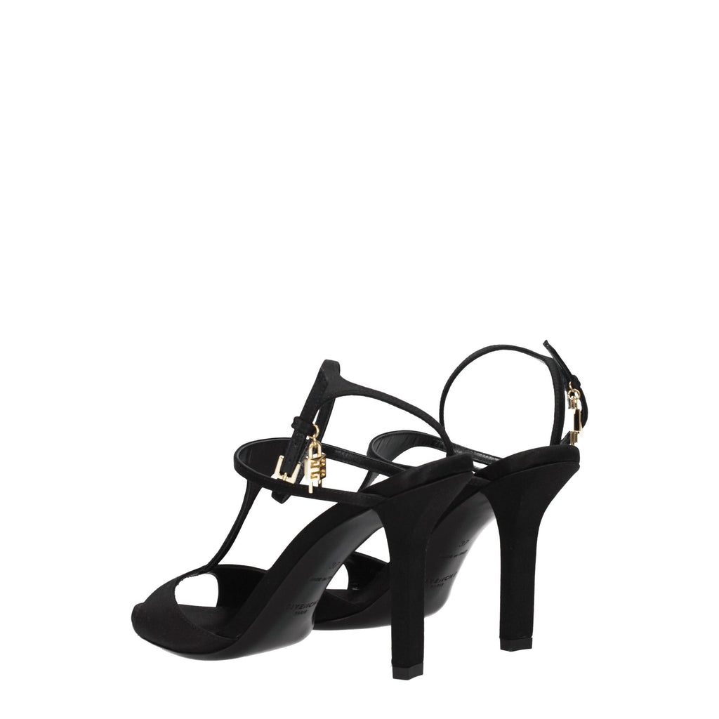 Givenchy Black Satin Stiletto Heels Sandals