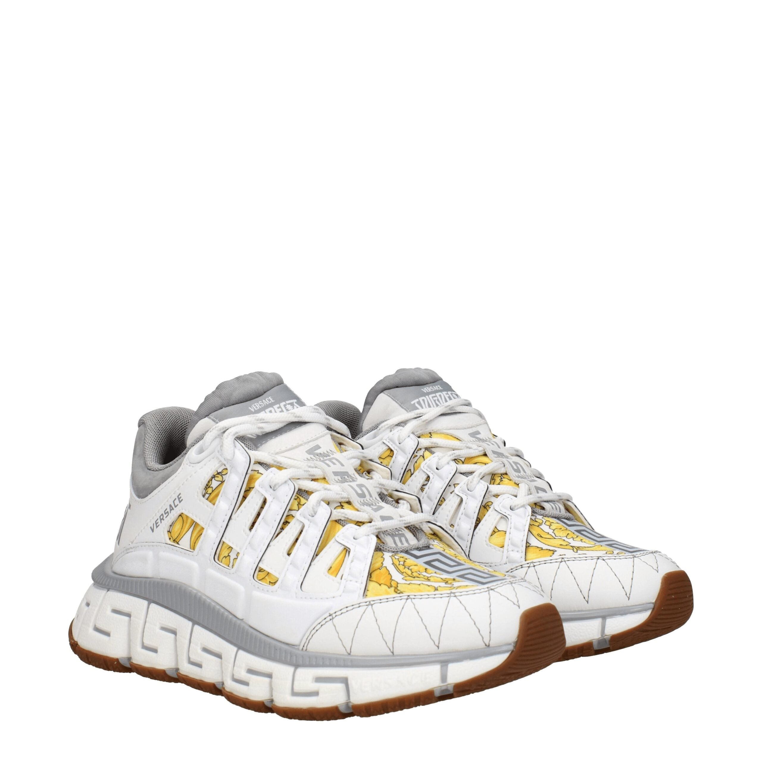 Versace White Fabric Athletic Sneakers