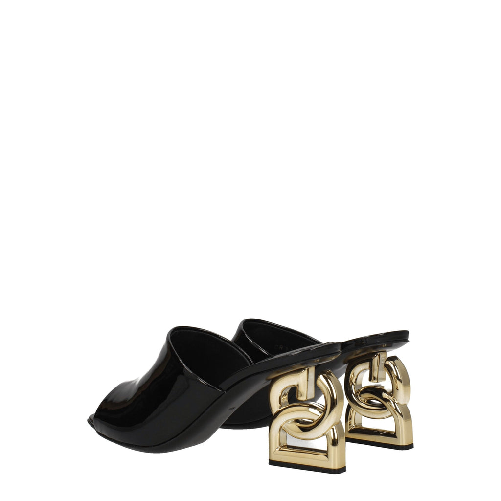 Dolce & Gabbana Black Leather Sandal