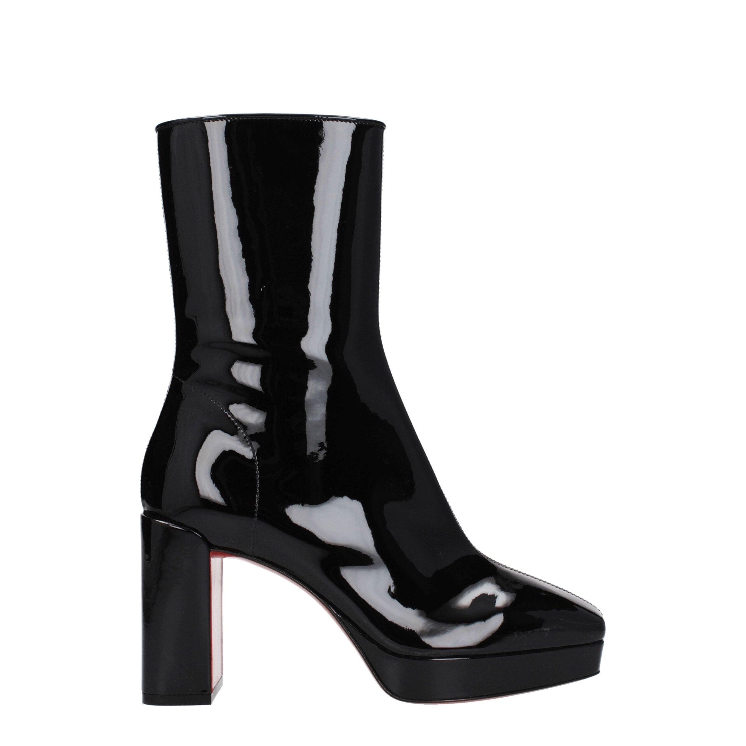 Christian Louboutin Black Leather Ankle Boots