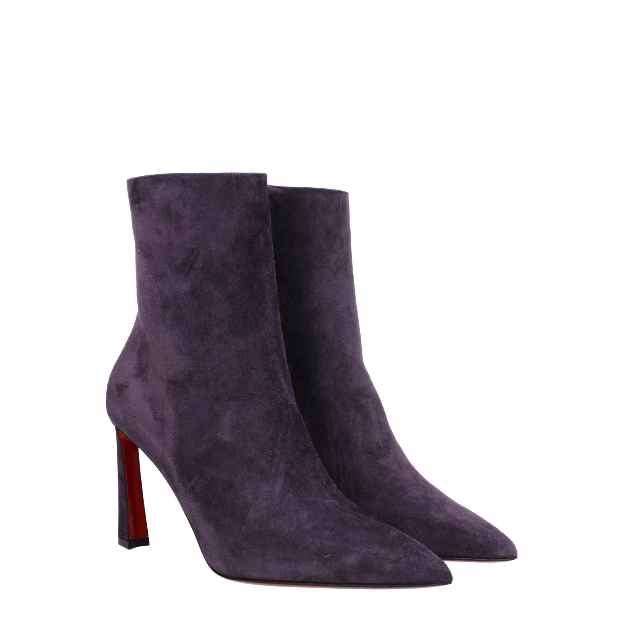 Christian Louboutin Purple Leather Ankle Boots