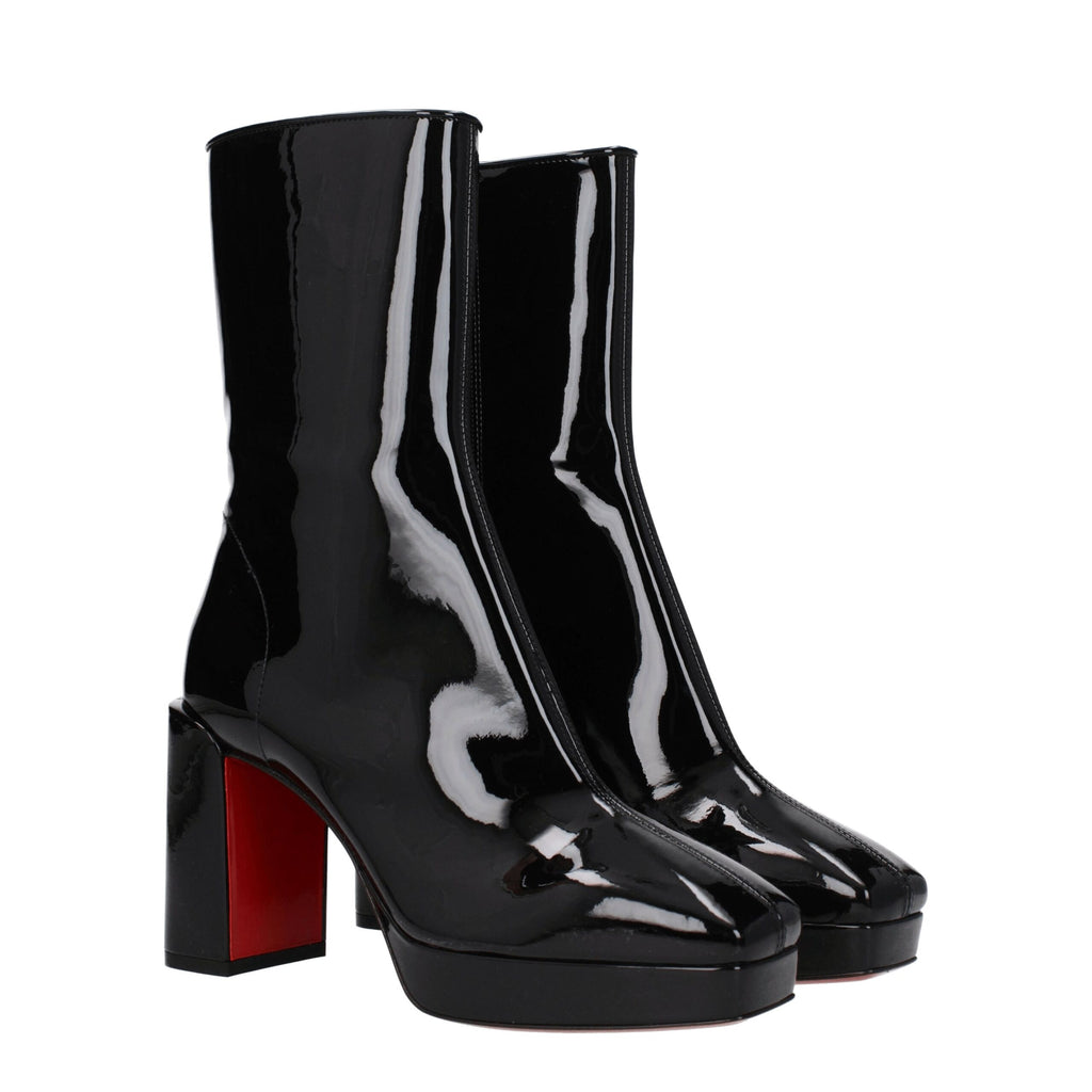 Christian Louboutin Black Leather Ankle Boots