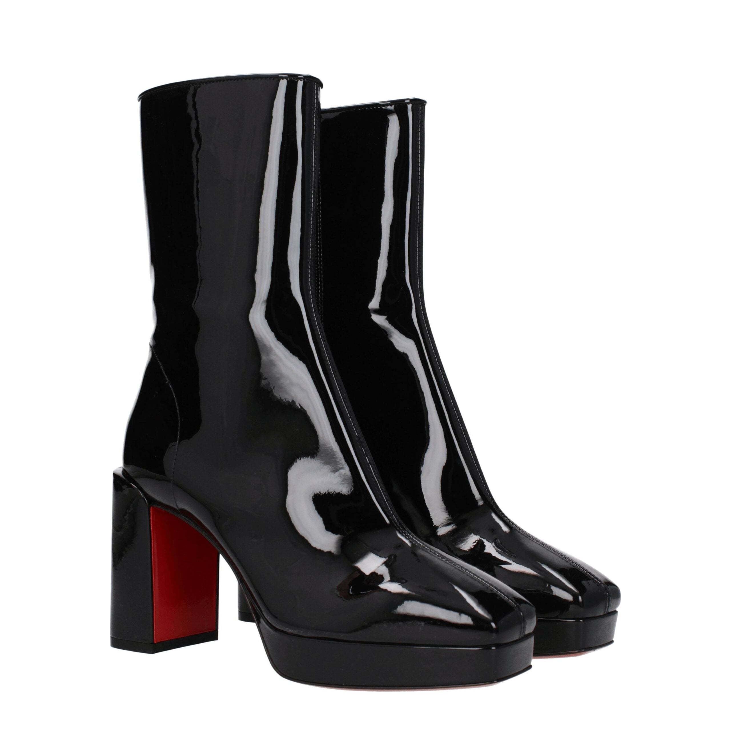 Christian Louboutin Black Leather Ankle Boots