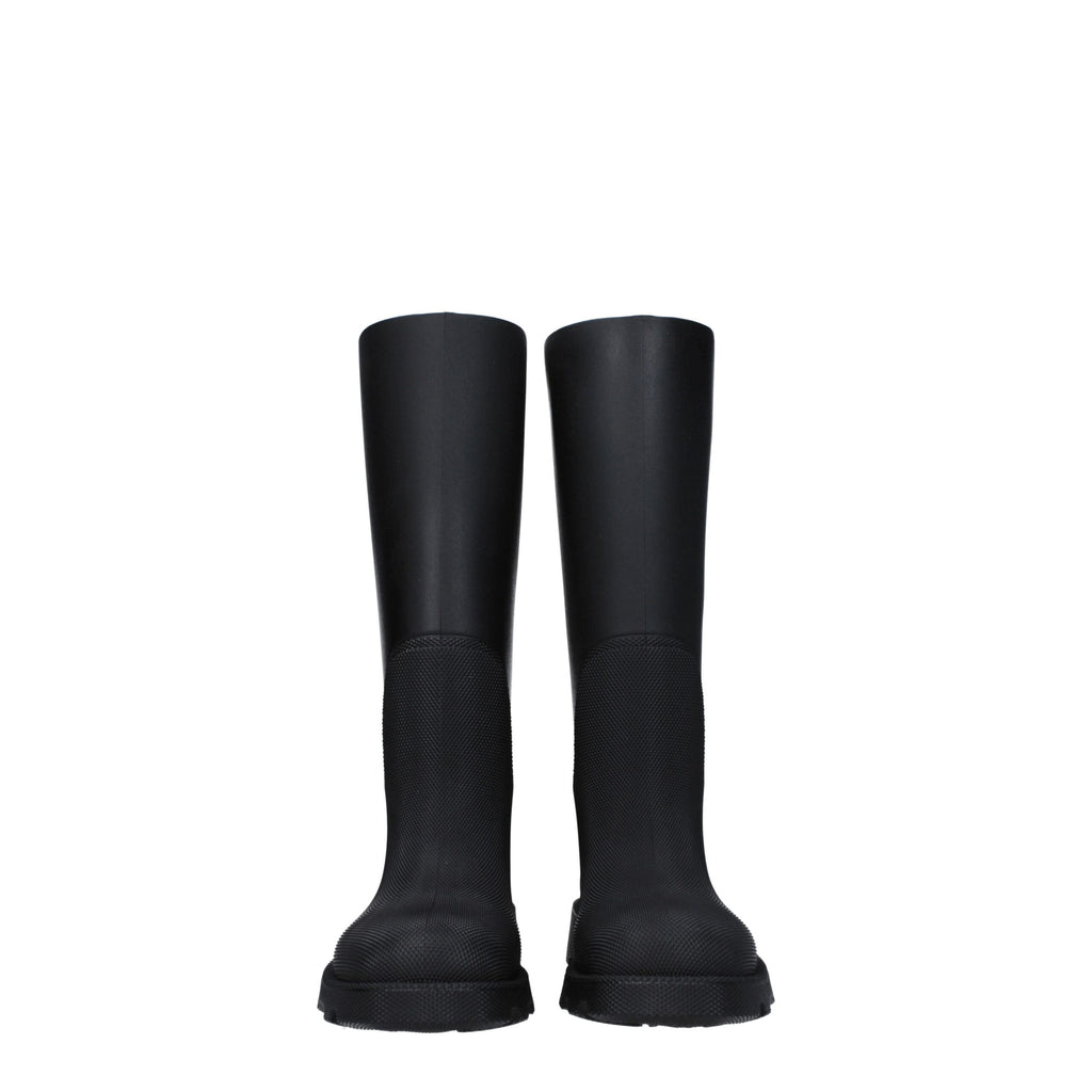 Burberry Black Cotton Rain Boots
