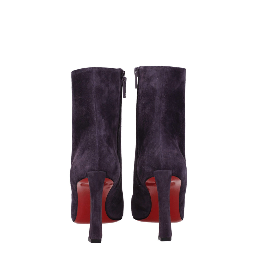 Christian Louboutin Purple Leather Ankle Boots
