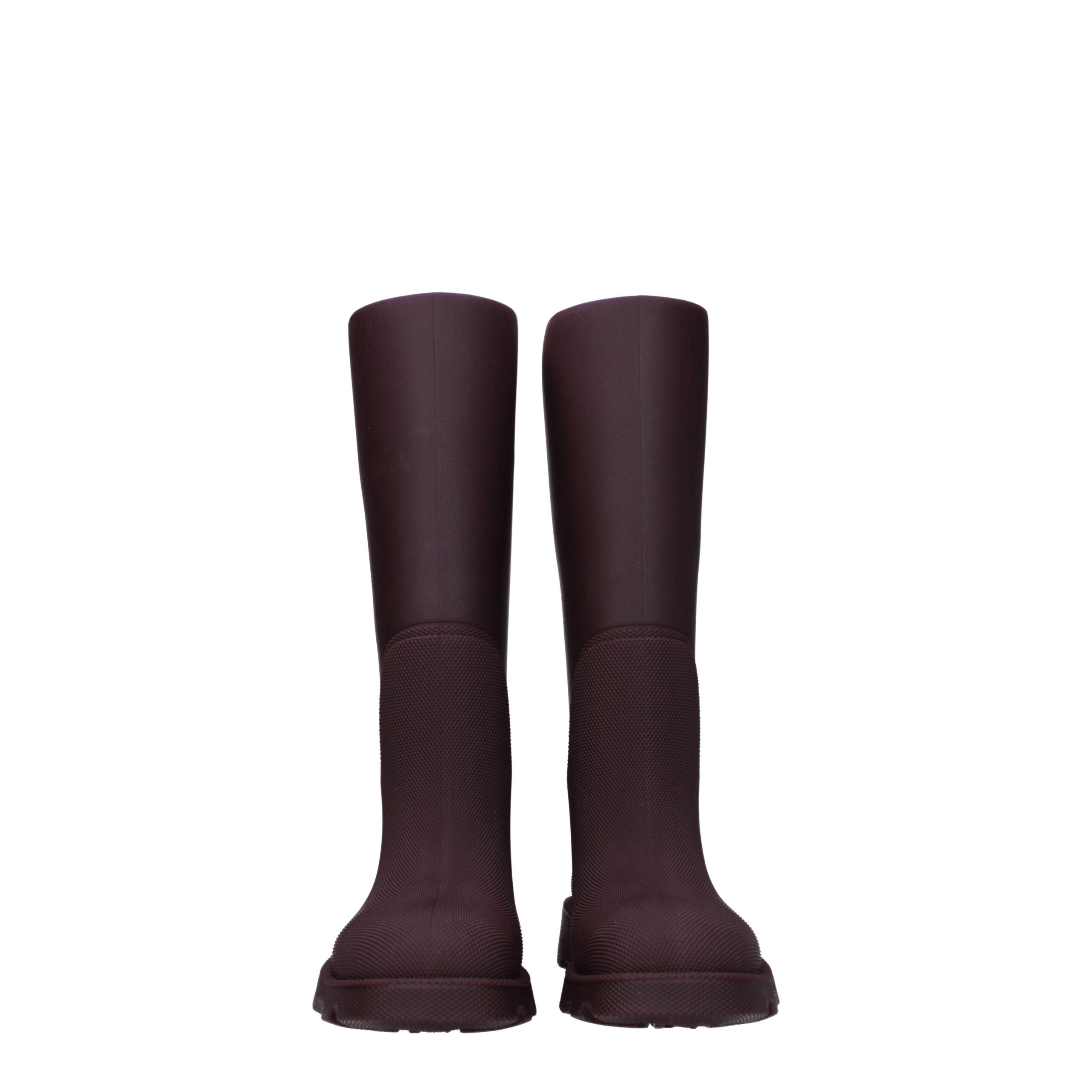 Burberry Red Cotton Rain Boots