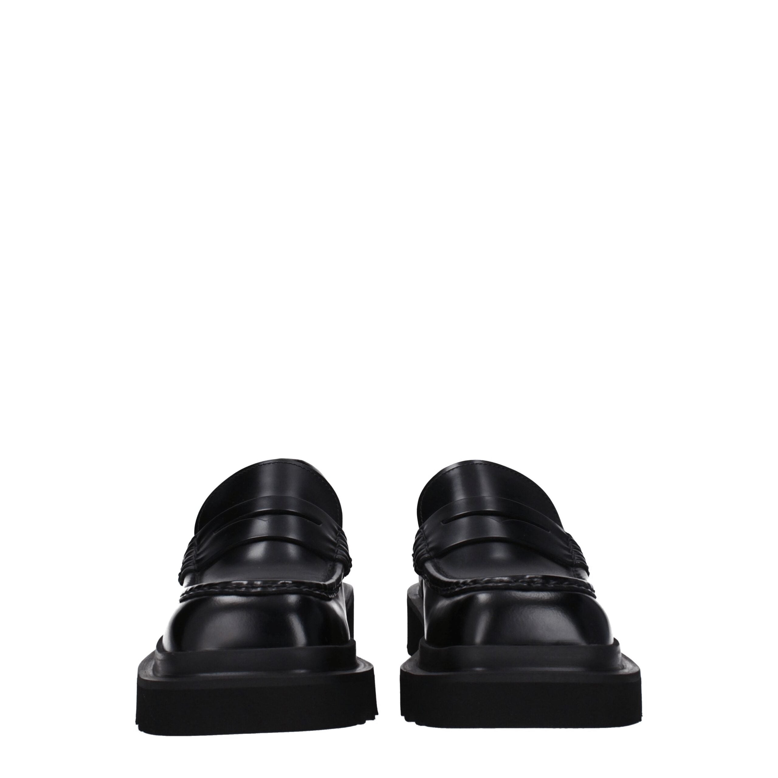 Dolce & Gabbana Black Leather Slip-On Loafers