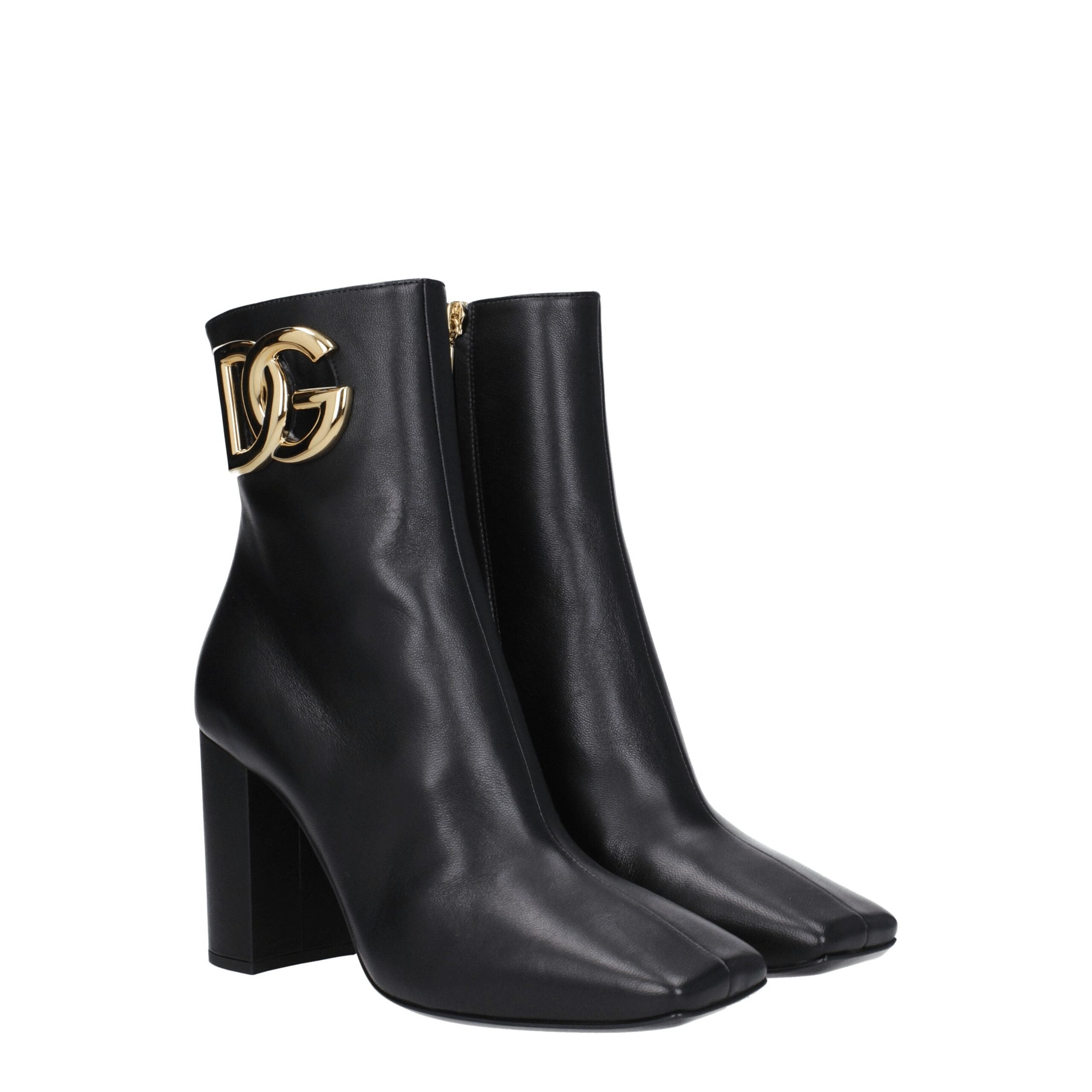 Dolce & Gabbana Black Leather Ankle Boots
