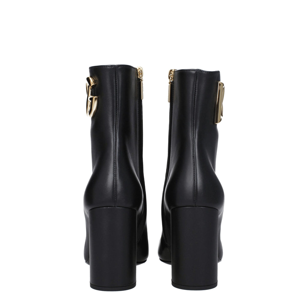 Dolce & Gabbana Black Leather Ankle Boots