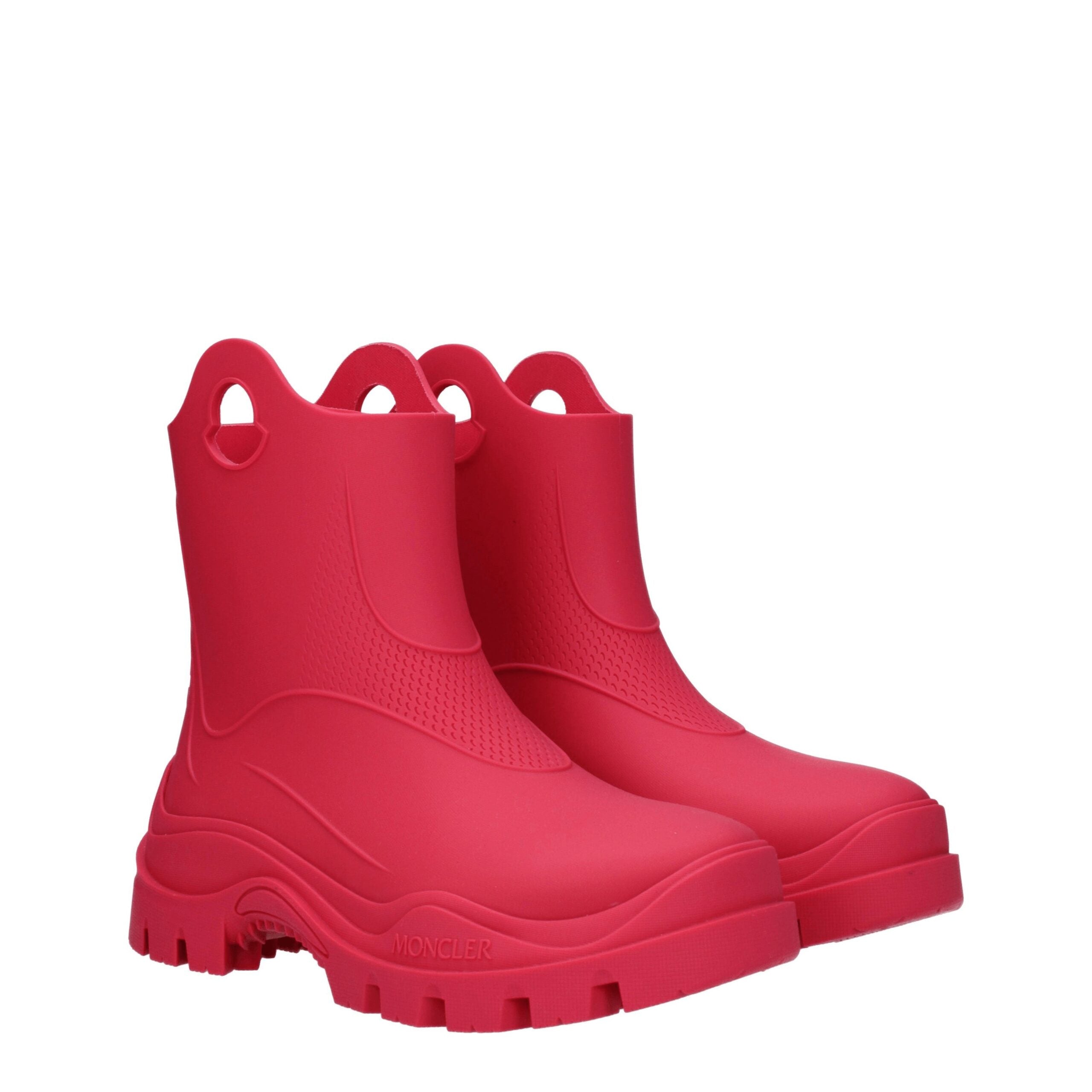 Moncler Pink Cotton Ankle Boots