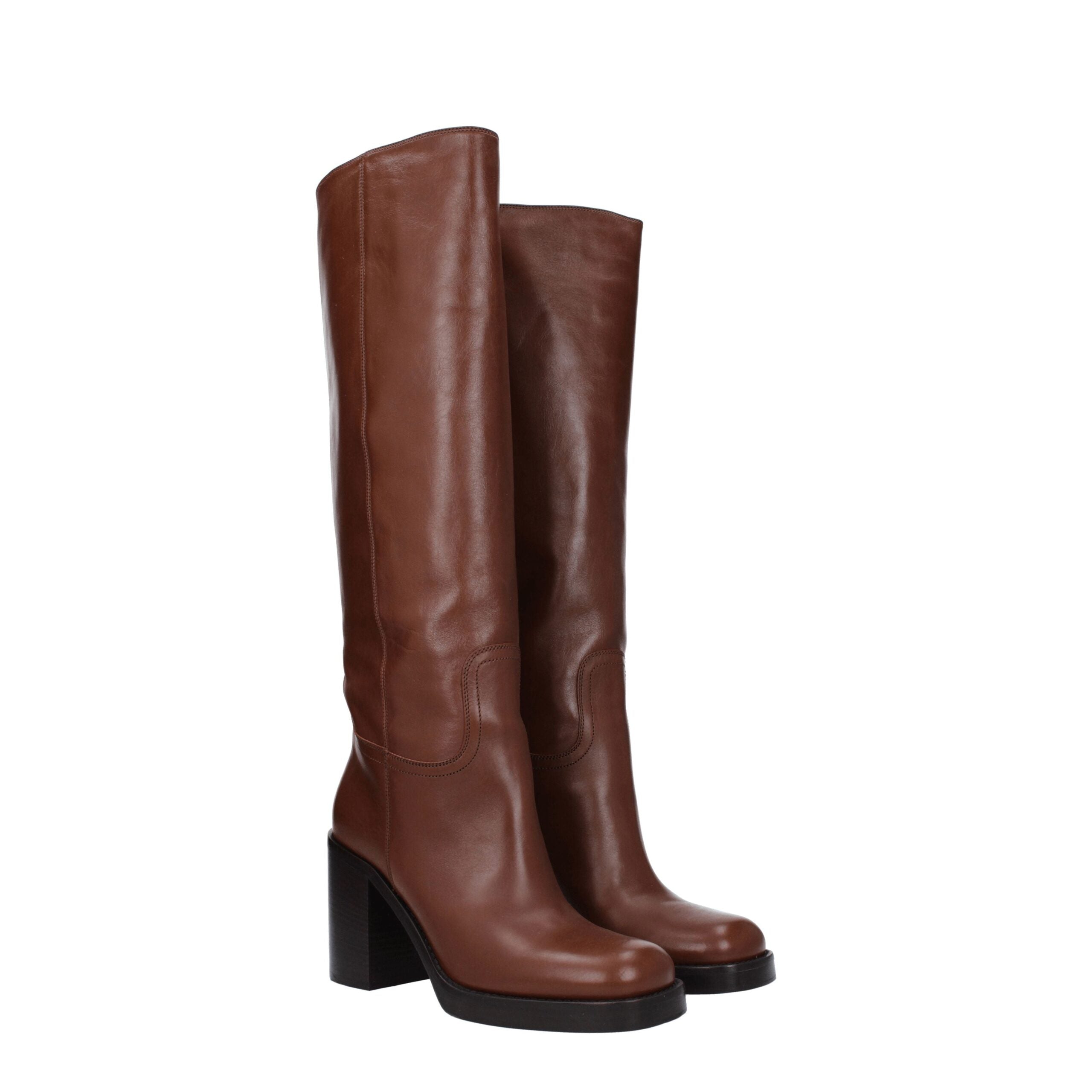 Prada Brown Leather Boots