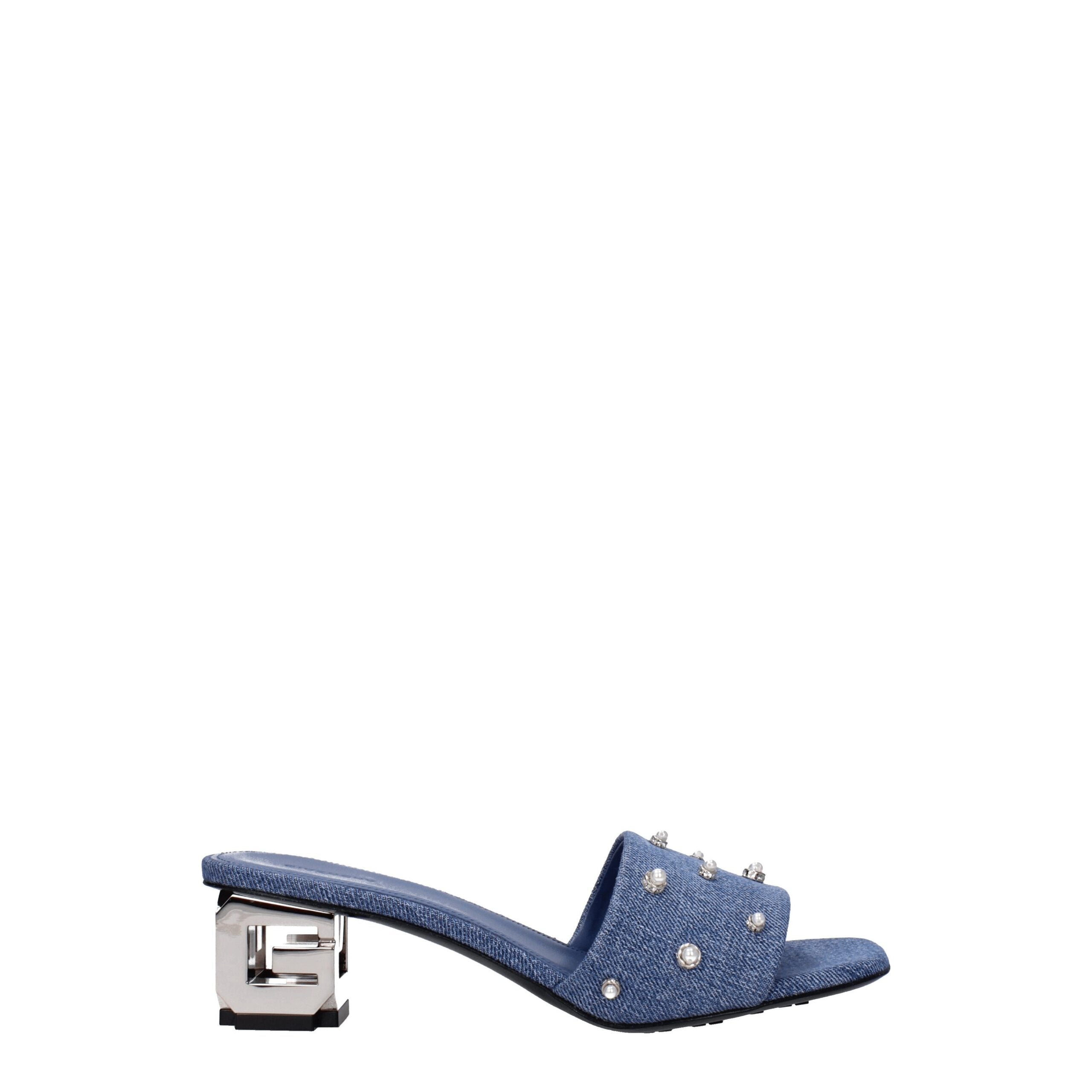 Givenchy Blue Fabric Flat Sandals