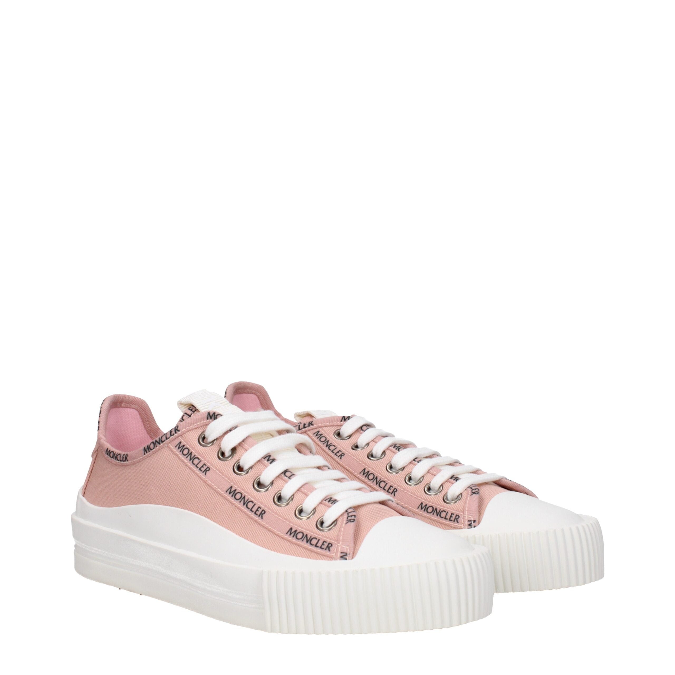Moncler Pink Fabric Low Tops