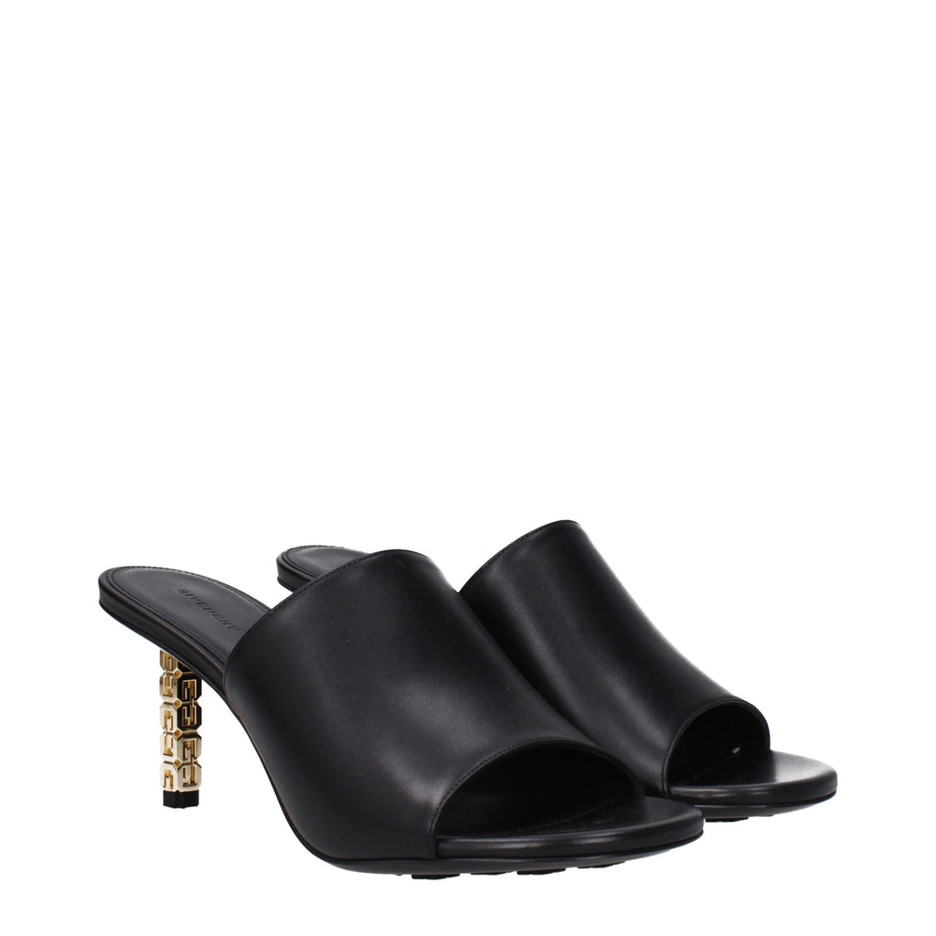 Givenchy Black Leather Stiletto Heels Sandals
